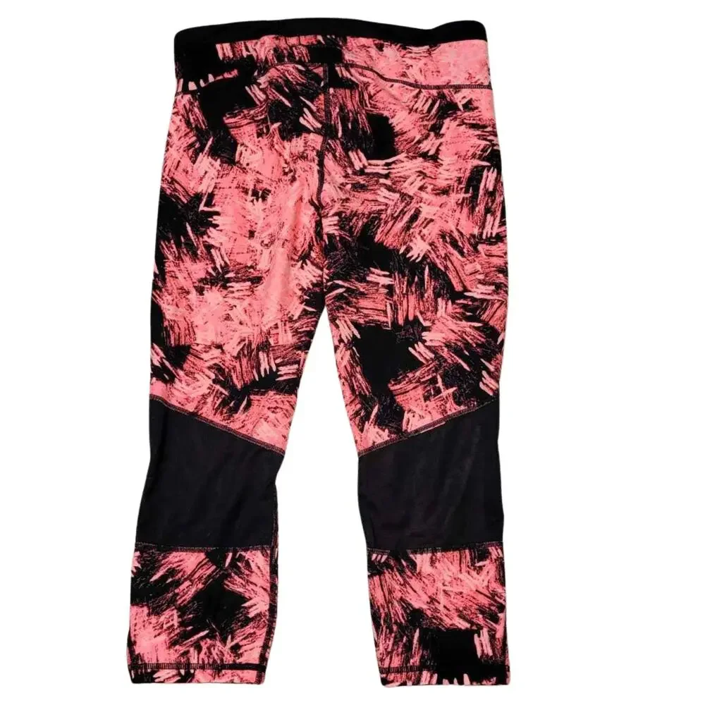 Calvin Klein Pink and Black Quick Dry Capri Leggings Size Large